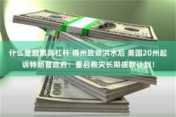 什么是股票高杠杆 得州致命洪水后 美国20州起诉特朗普政府：重启救灾长期拨款计划！