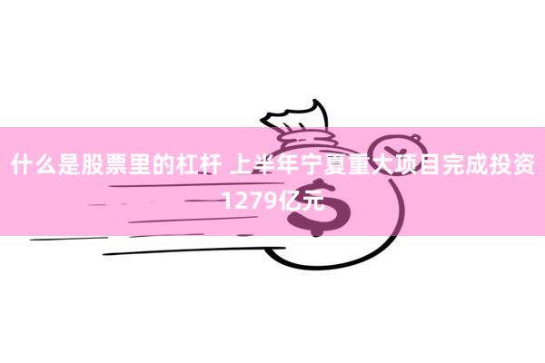 什么是股票里的杠杆 上半年宁夏重大项目完成投资1279亿元